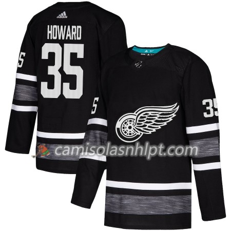 Camisola Detroit Red Wings Jimmy Howard 35 2019 All-Star Adidas Preto Authentic - Homem